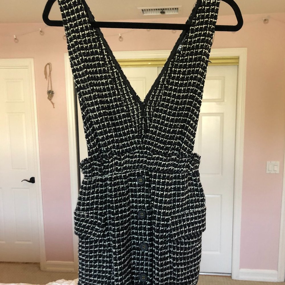Zara Tweed Black Dress